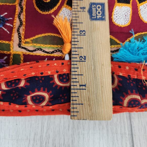 Elephant Purse Indian Boho Crossbody Handbag Wide Strap Embroidered Mirror Hippi - Picture 12 of 13